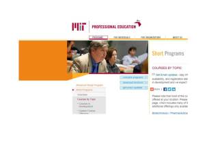 MIT Summer course